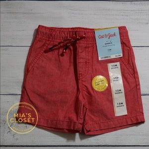 NWT Cat & Jack Red Shorts 12M